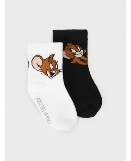 Носки детские трикотажные для девочек, 2 пары в комплекте белый,черный