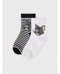 Носки детские трикотажные для мальчиков, 2 пары в комплекте белый,черный