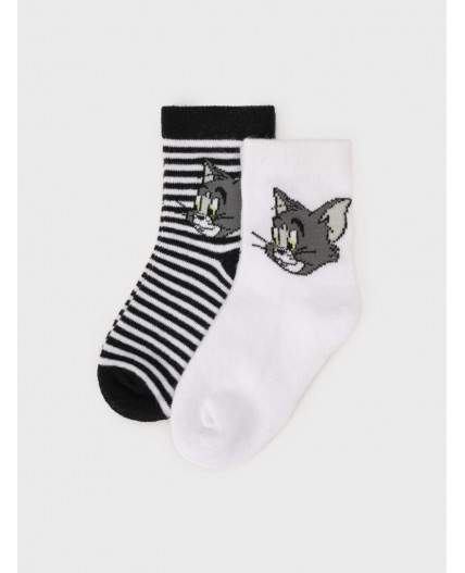Носки детские трикотажные для мальчиков, 2 пары в комплекте белый,черный