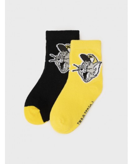 Носки детские трикотажные для мальчиков, 2 пары в комплекте жёлтый,черный