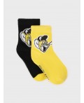 Носки детские трикотажные для мальчиков, 2 пары в комплекте жёлтый,черный