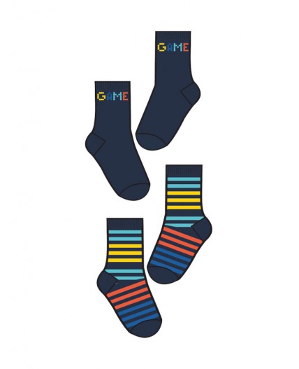Носки детские трикотажные для мальчиков, 2 пары в комплекте разноцветный