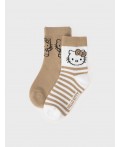Носки трикотажные для девочек, 2 пары в комплекте бежевый,белый