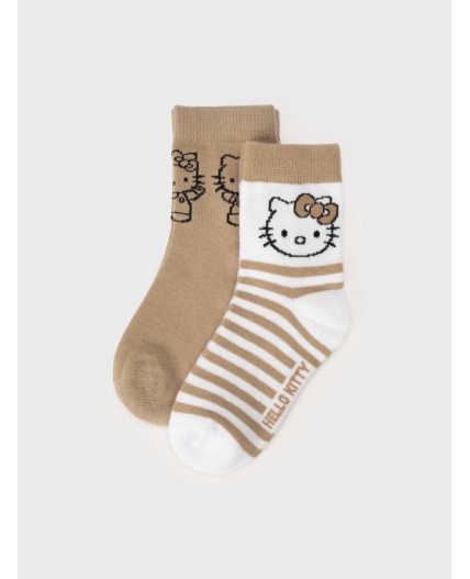 Носки трикотажные для девочек, 2 пары в комплекте бежевый,белый