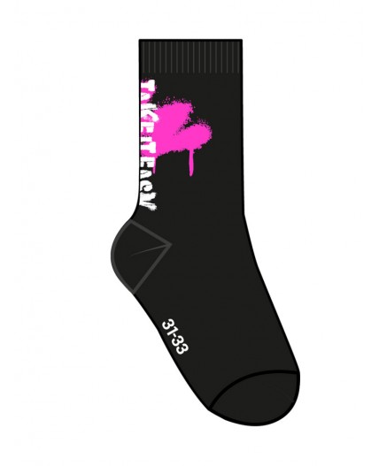 Носки трикотажные для девочек, 2 пары в комплекте фуксия,черный