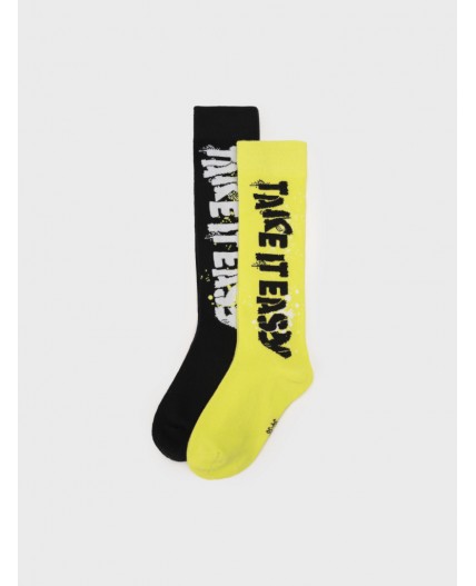 Гольфы трикотажные для девочек, 2 пары в комплекте светло-зеленый,черный