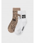 Носки трикотажные для девочек, 2 пары в комплекте бежевый,белый