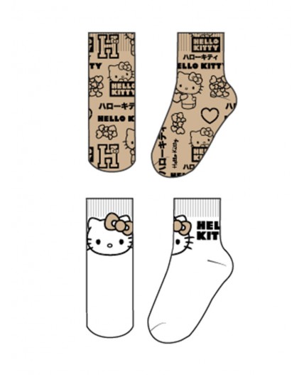 Носки трикотажные для девочек, 2 пары в комплекте бежевый,белый