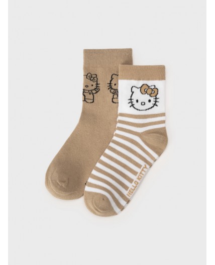 Носки трикотажные для девочек, 2 пары в комплекте бежевый,белый