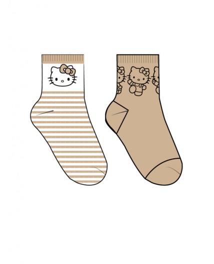 Носки трикотажные для девочек, 2 пары в комплекте бежевый,белый