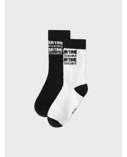 Носки трикотажные для мальчиков, 2 пары в комплекте черный,белый