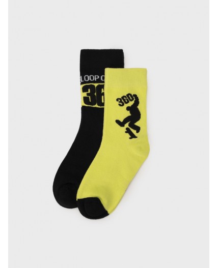 Носки трикотажные для мальчиков, 2 пары в комплекте черный,светло-зеленый