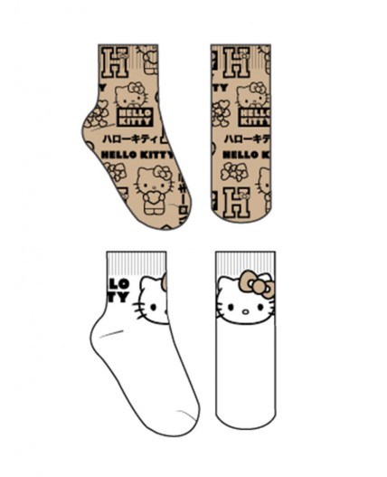 Носки трикотажные для девочек, 2 пары в комплекте бежевый,белый