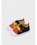Полуботинки для мальчиков синий,оранжевый,светло-желтый