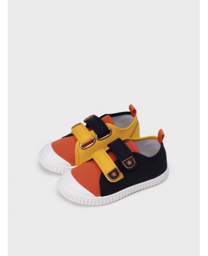 Полуботинки для мальчиков синий,оранжевый,светло-желтый