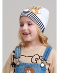 Шапка трикотажная для девочек белый,черный,серый