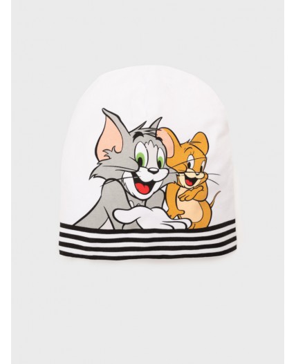 Шапка трикотажная для девочек белый,черный,серый