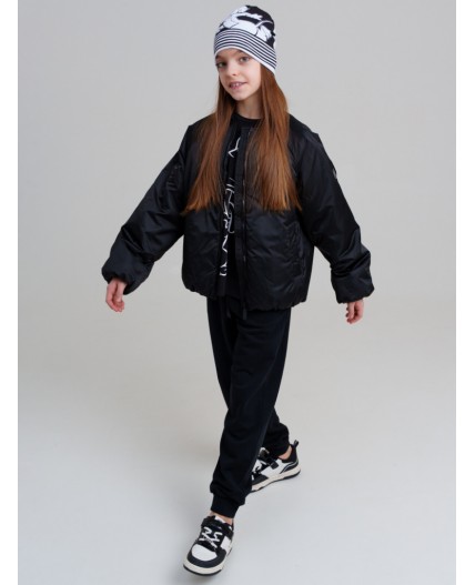 Шапка трикотажная для девочек, 2 шт в комплекте черный,белый