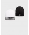 Шапка трикотажная для девочек, 2 шт в комплекте черный,белый