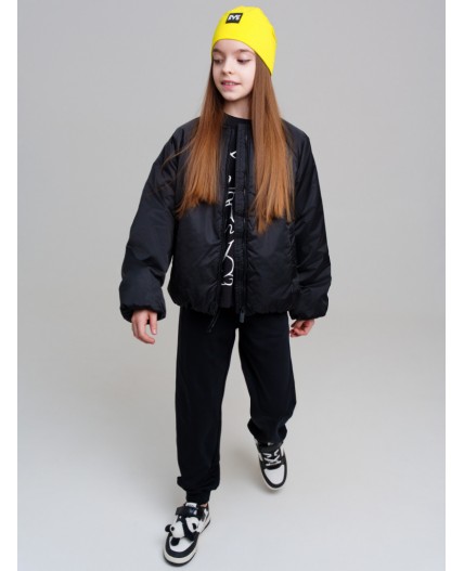 Шапка трикотажная для девочек черный,белый,жёлтый