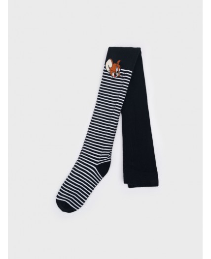 Колготки трикотажные для девочек черный,белый