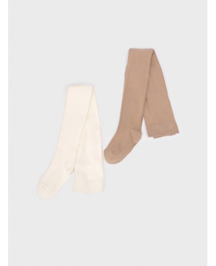 Колготки трикотажные для девочек, 2 пары в комплекте бежевый,светло-бежевый