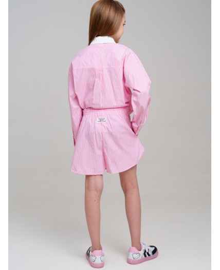 Шорты текстильные для девочек розовый,белый