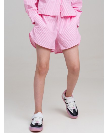 Шорты текстильные для девочек розовый,белый