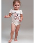 Комплект детский трикотажный для девочек: боди, комбинезон молочный,светло-бежевый