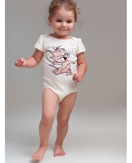 Комплект детский трикотажный для девочек: боди, комбинезон молочный,светло-бежевый