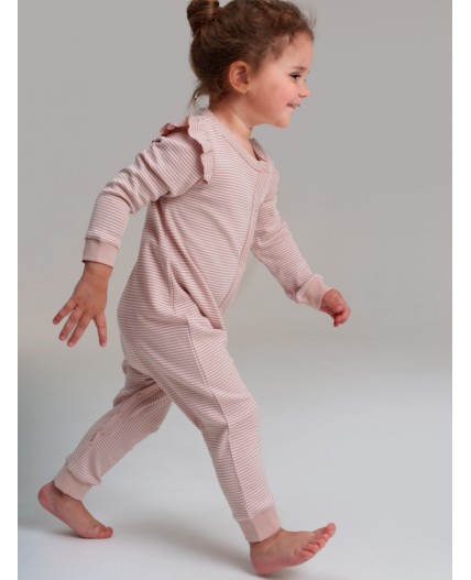 Комплект детский трикотажный для девочек: боди, комбинезон молочный,светло-бежевый