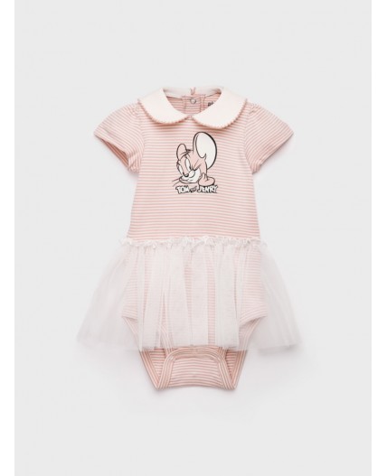 Платье-боди детское трикотажное для девочек светло-бежевый,молочный