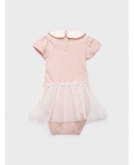 Платье-боди детское трикотажное для девочек светло-бежевый,молочный