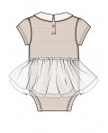 Платье-боди детское трикотажное для девочек светло-бежевый,молочный
