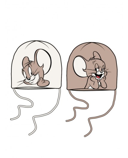 Шапка детская трикотажная для девочек, 2 шт в комплекте коричневый,молочный