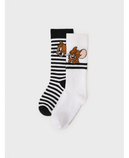 Гольфы детские трикотажные для девочек, 2 пары в комплекте белый,черный