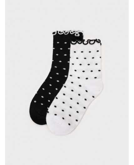 Носки трикотажные для девочек, 2 пары в комплекте белый,черный