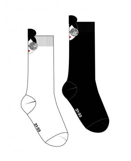 Носки трикотажные для девочек, 2 пары в комплекте белый,черный