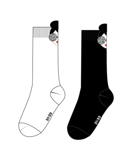 Носки трикотажные для девочек, 2 пары в комплекте белый,черный