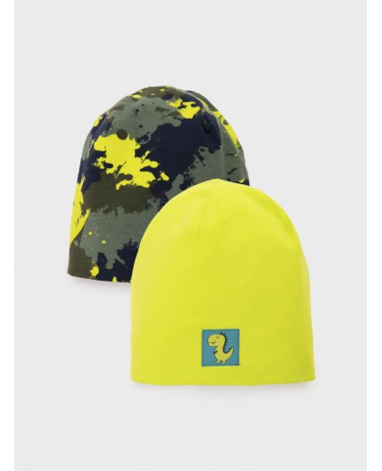 Шапка детская трикотажная для мальчиков, 2 шт в комплекте разноцветный