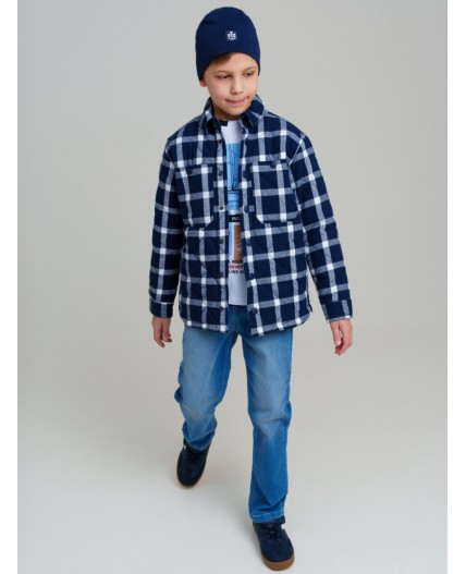 Шапка трикотажная для мальчиков, 2 шт в комплекте тёмно-синий,белый