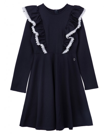 Платье трикотажное для девочек тёмно-синий