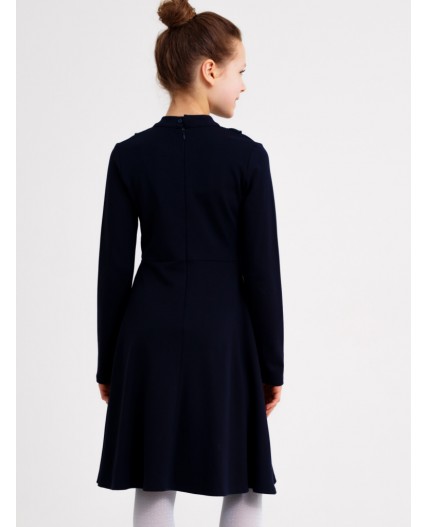 Платье трикотажное для девочек тёмно-синий