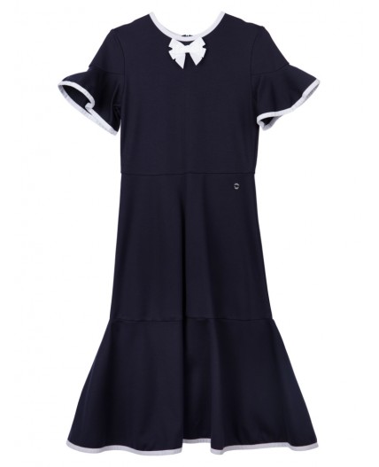 Платье трикотажное для девочек тёмно-синий