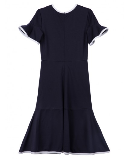 Платье трикотажное для девочек тёмно-синий