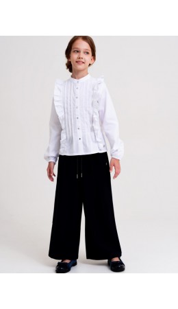 Блузка текстильная для девочек белый