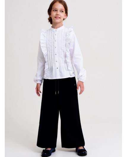 Блузка текстильная для девочек белый