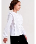 Блузка текстильная для девочек белый