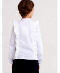 Блузка текстильная для девочек белый