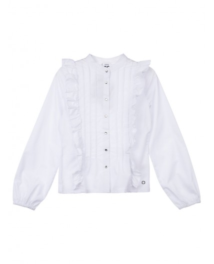Блузка текстильная для девочек белый